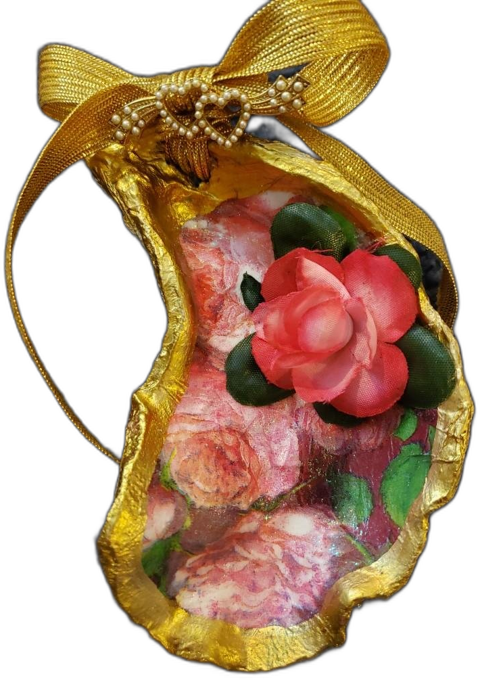 Featured handmade oyster shell piece