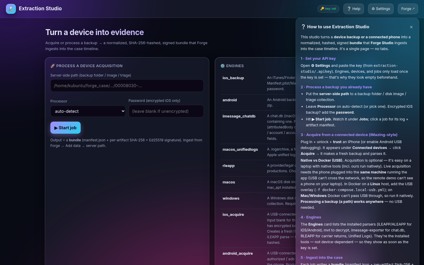 Extraction Studio in-app acquisition guidance