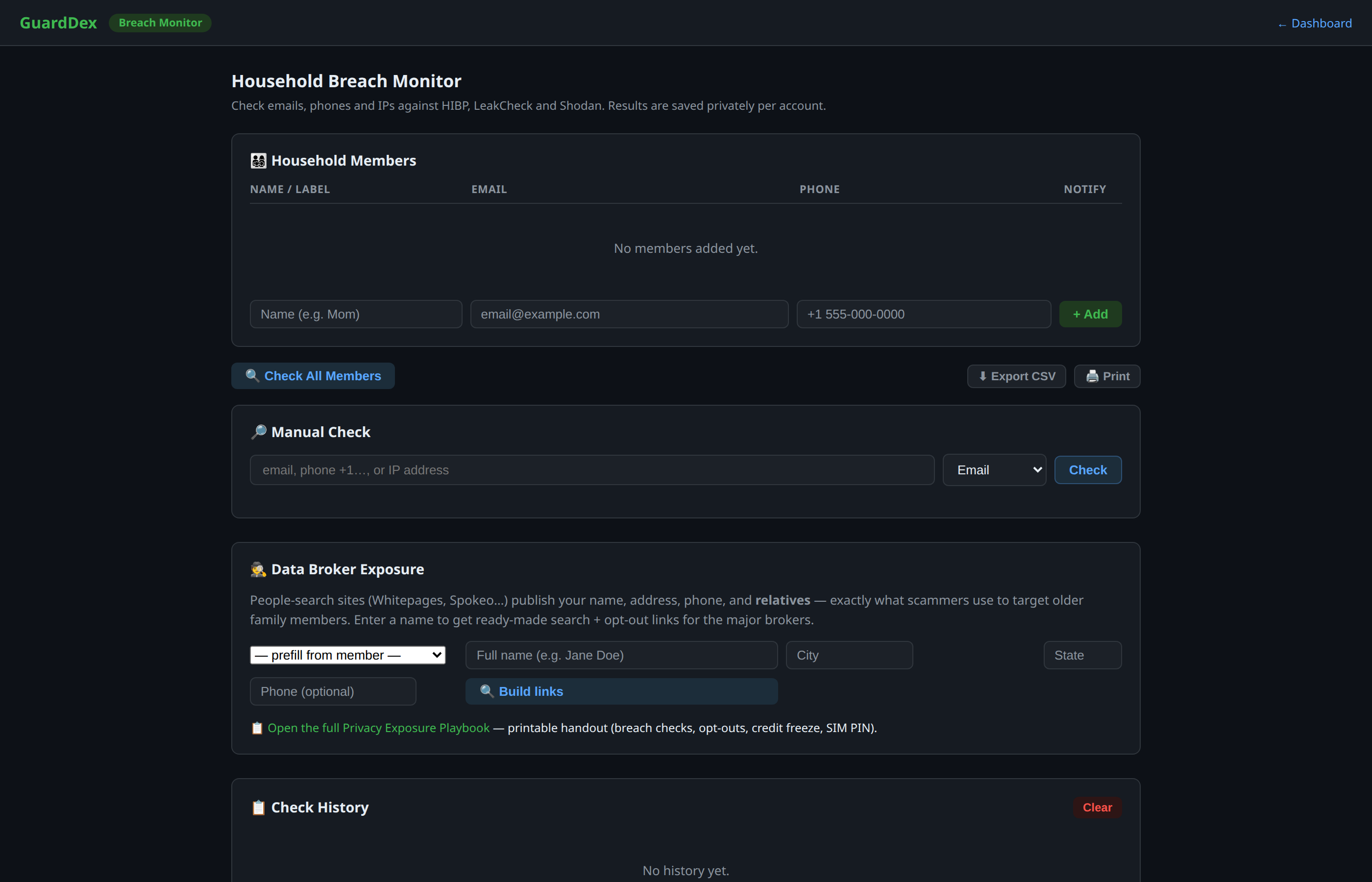GuardDex Breach Monitor
