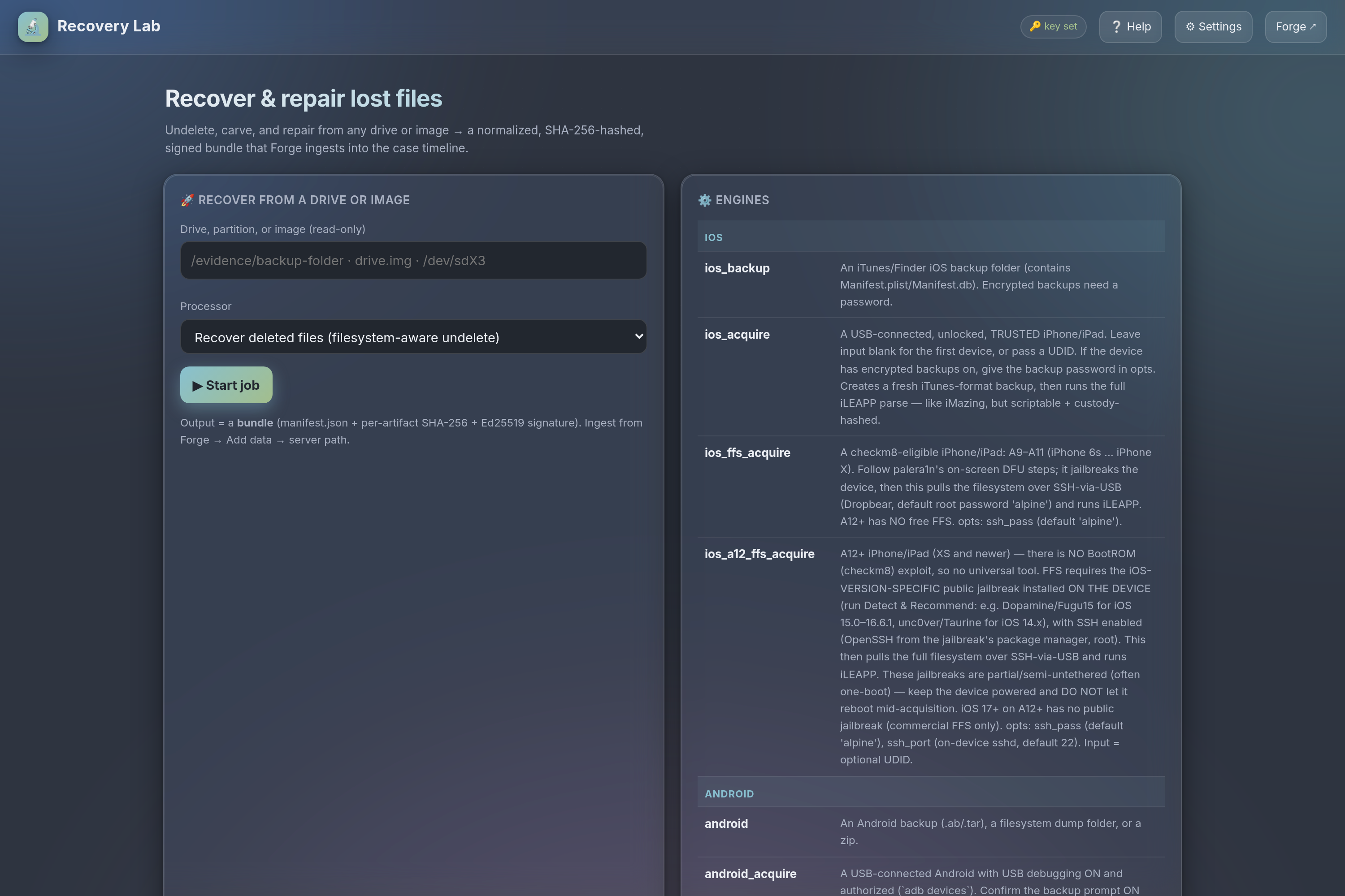 Recovery Lab in an alternate theme