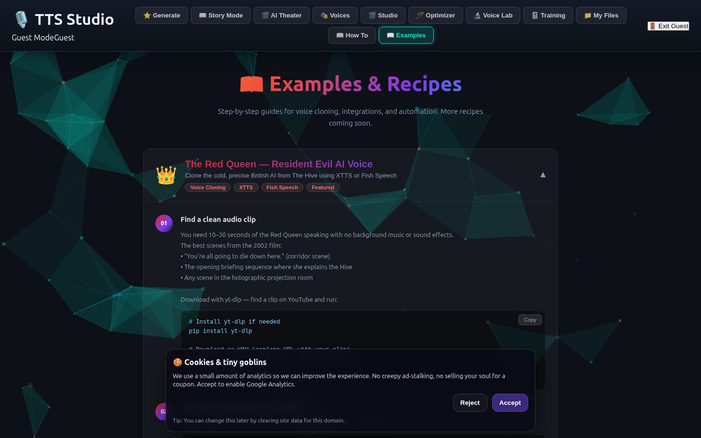 TTS Studio examples