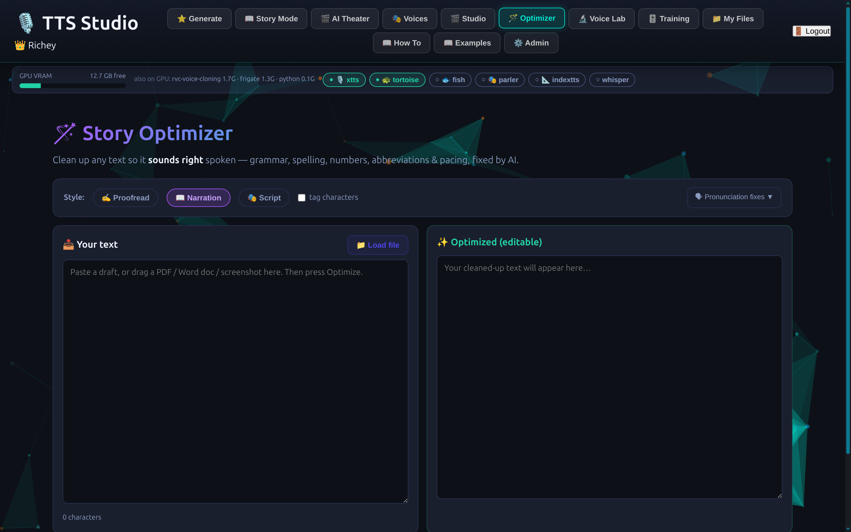 TTS Studio optimizer