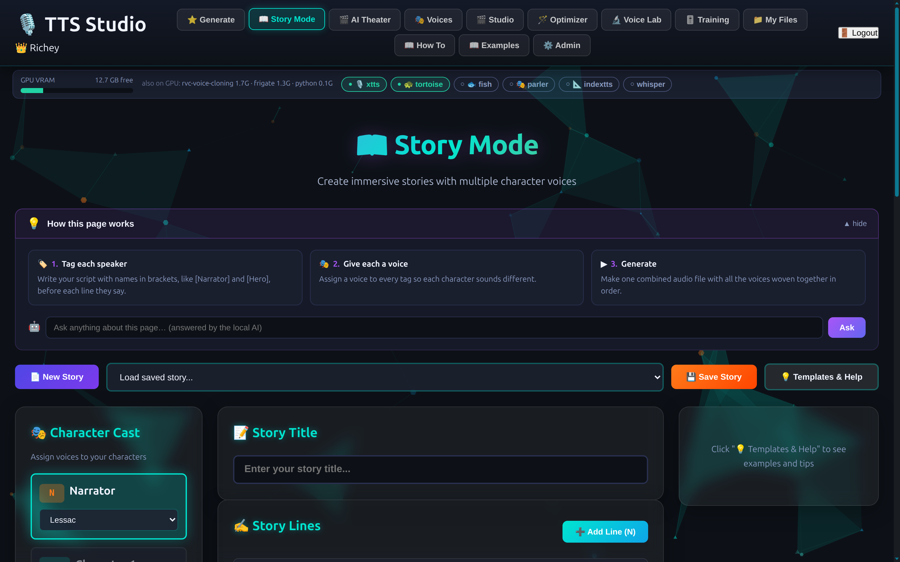 TTS Studio story mode