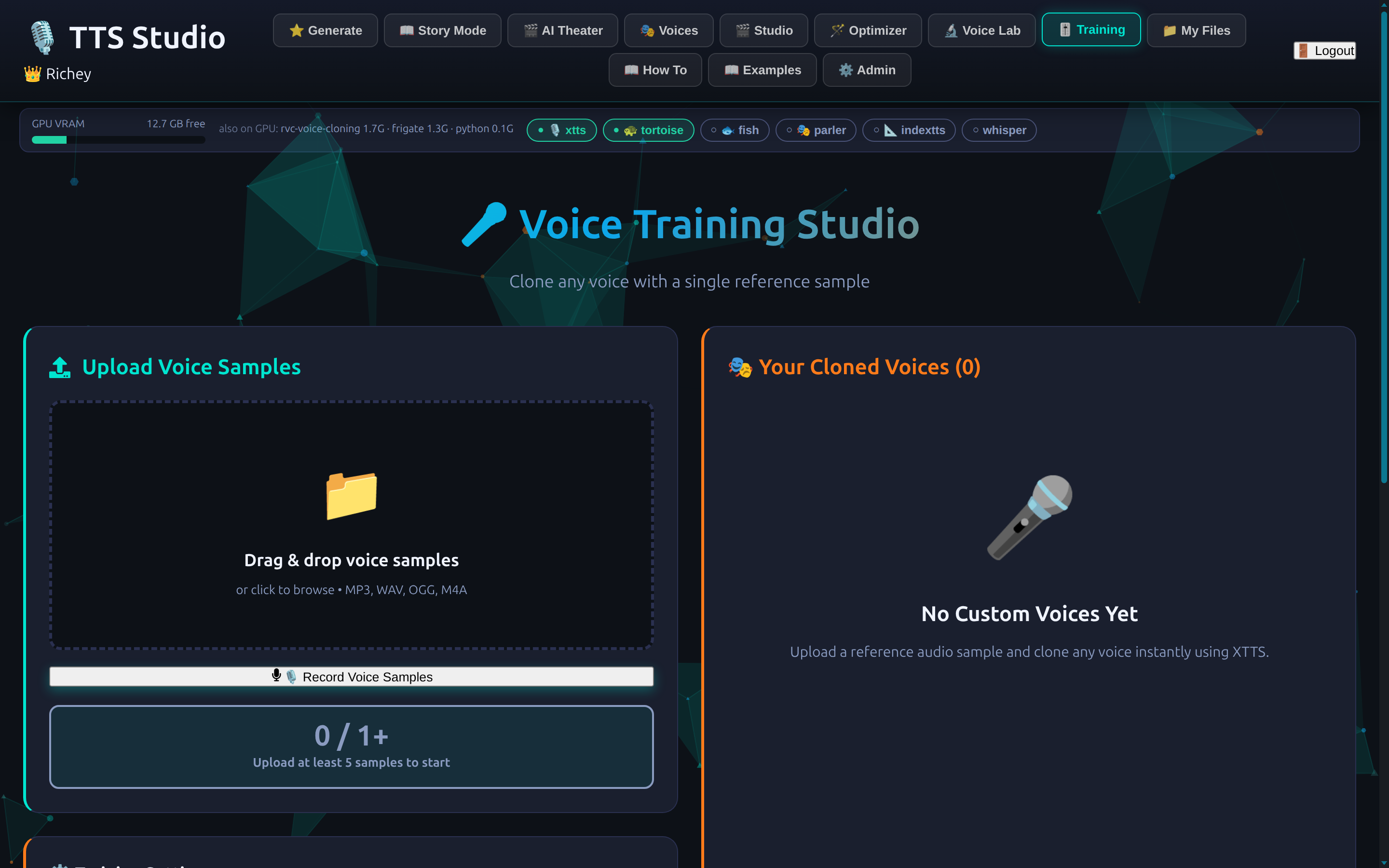 TTS Studio voice training